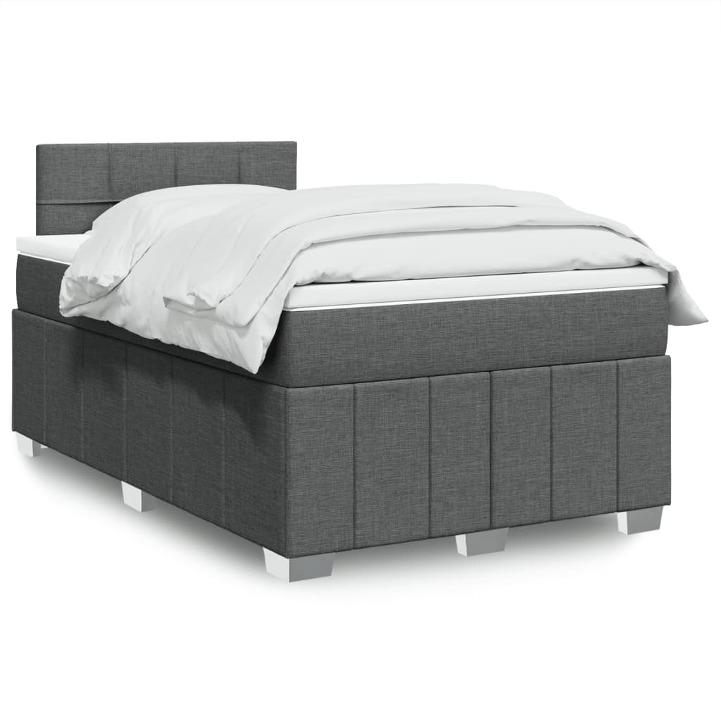 Boxspringbett mit Matratze Dunkelgrau 120x190 cm Stoff