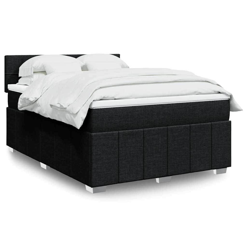 Boxspringbett mit Matratze Schwarz 140x190 cm Stoff