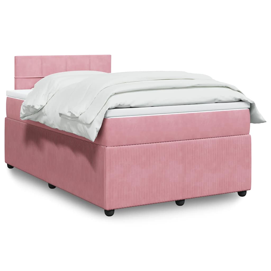 Boxspringbett mit Matratze Rosa 120x190 cm Samt