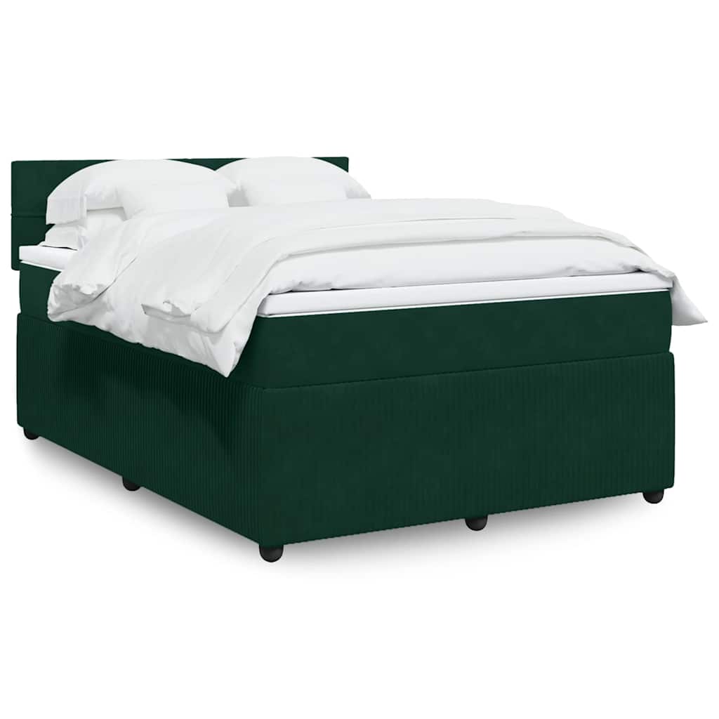 Boxspringbett mit Matratze Dunkelgrün 160x200 cm Samt