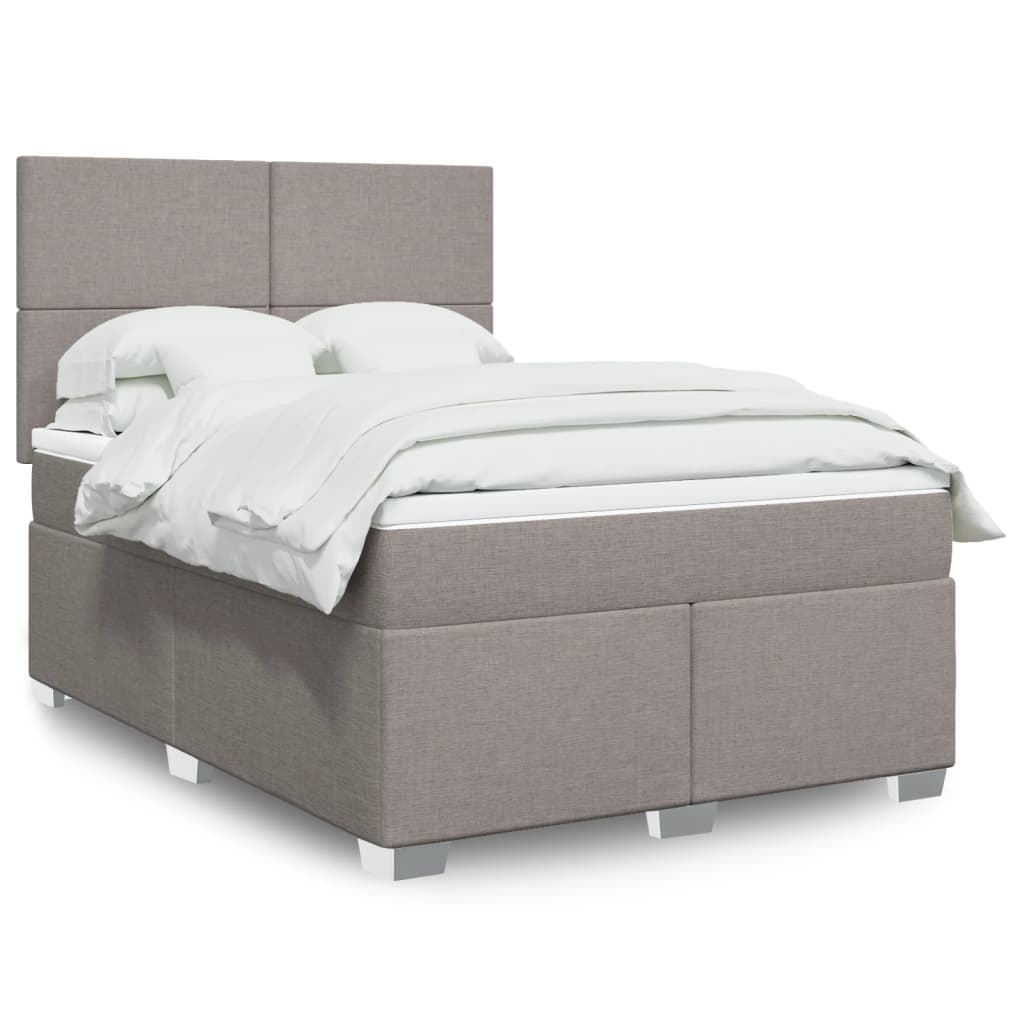 Boxspringbett mit Matratze Taupe 140x190 cm Stoff