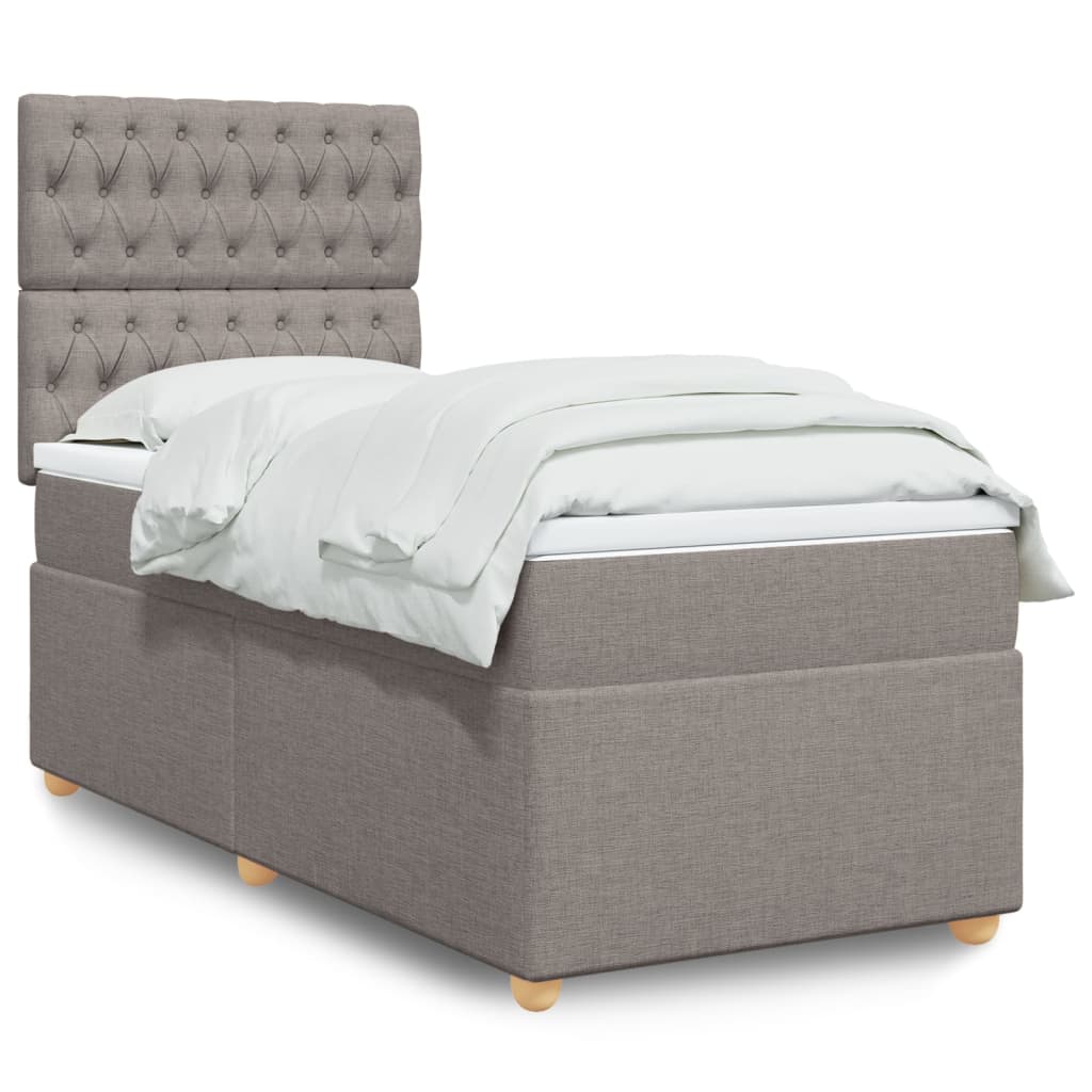 Boxspringbett mit Matratze Taupe 80x200 cm Stoff