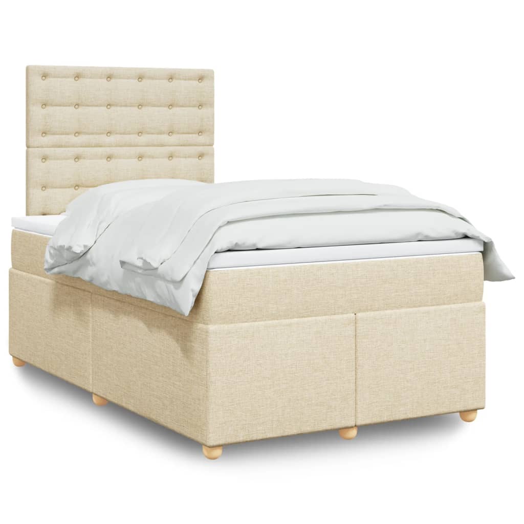 Boxspringbett mit Matratze Creme 120x200 cm Stoff
