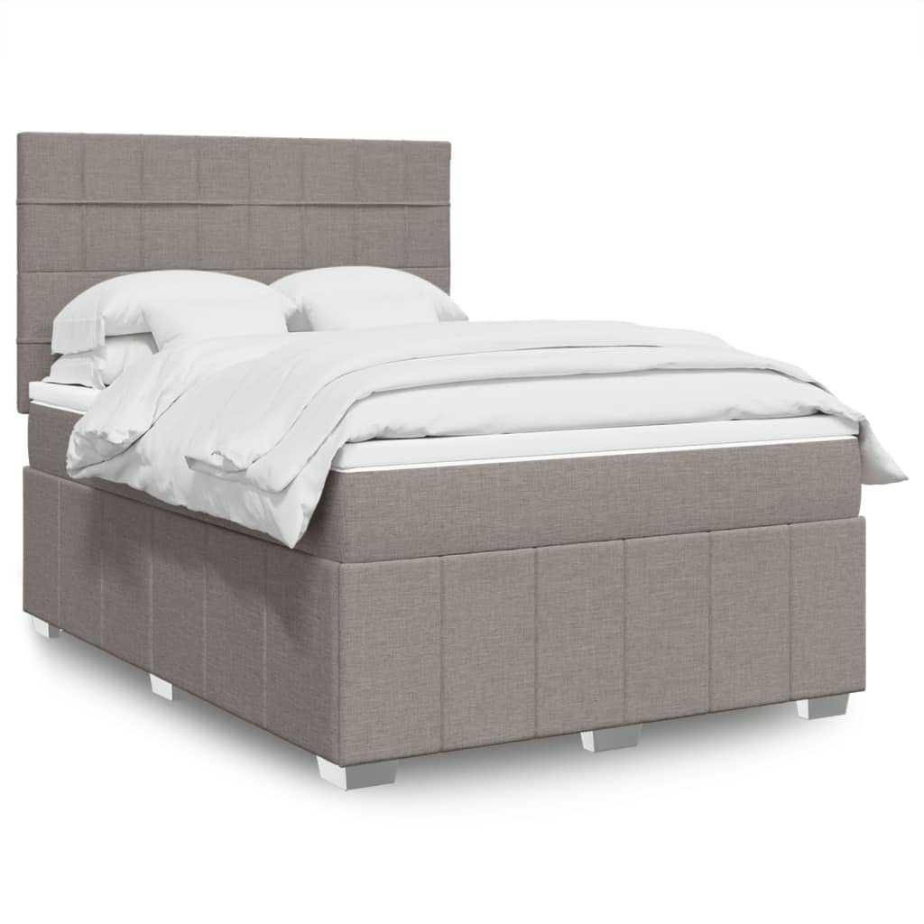 Boxspringbett mit Matratze Taupe 140x190 cm Stoff
