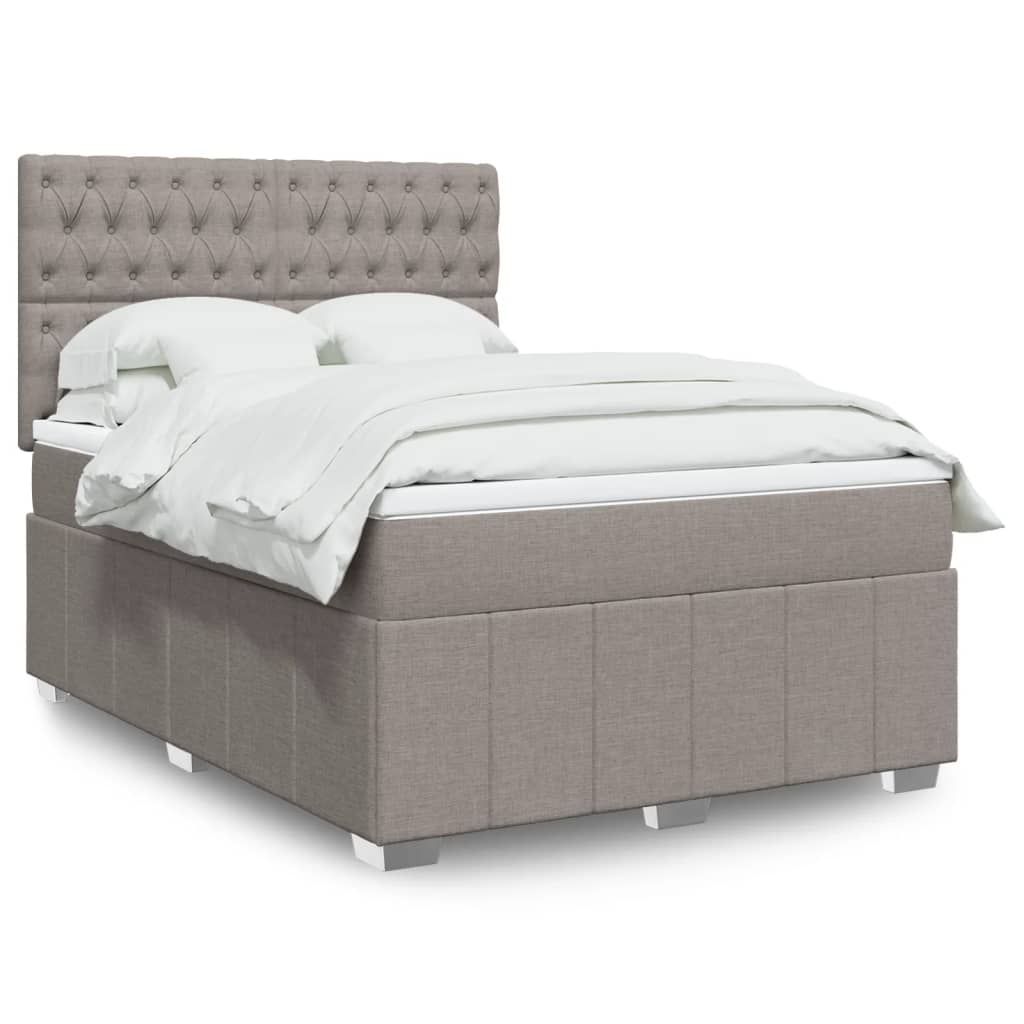 Boxspringbett mit Matratze Taupe 140x190 cm Stoff