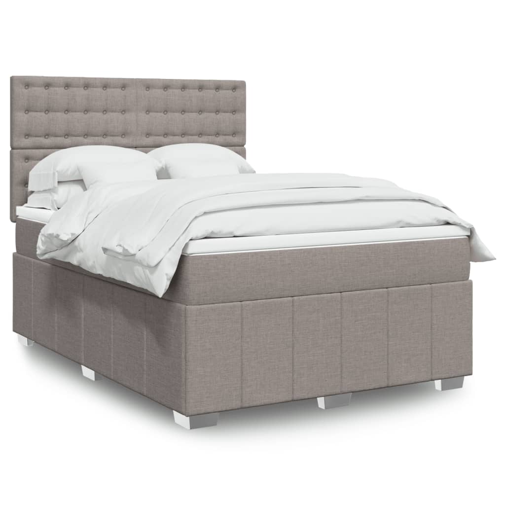 Boxspringbett mit Matratze Taupe 140x190 cm Stoff