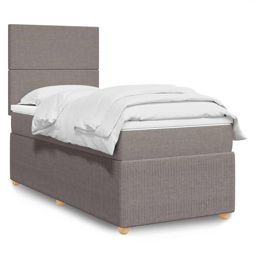 Boxspringbett mit Matratze Taupe 90x190 cm Stoff