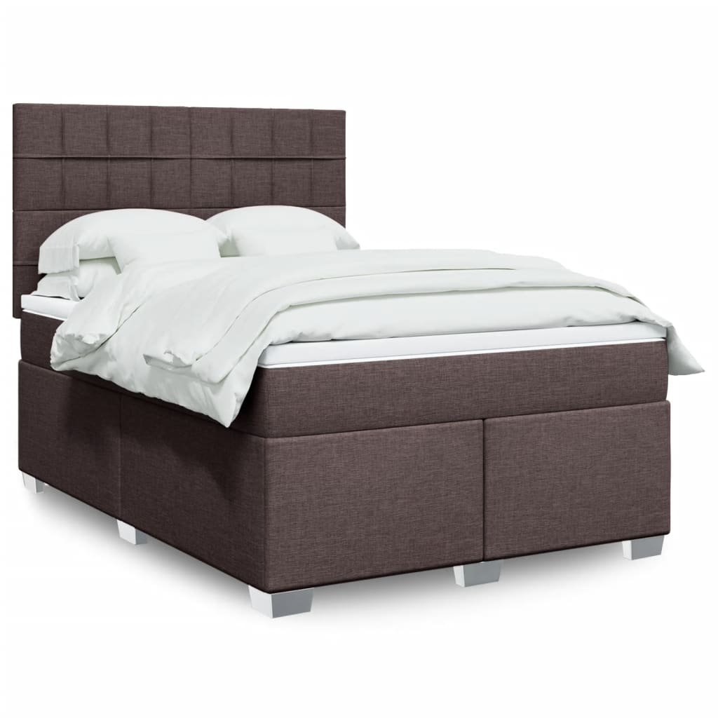 Boxspringbett mit Matratze Dunkelbraun 140x190 cm Stoff
