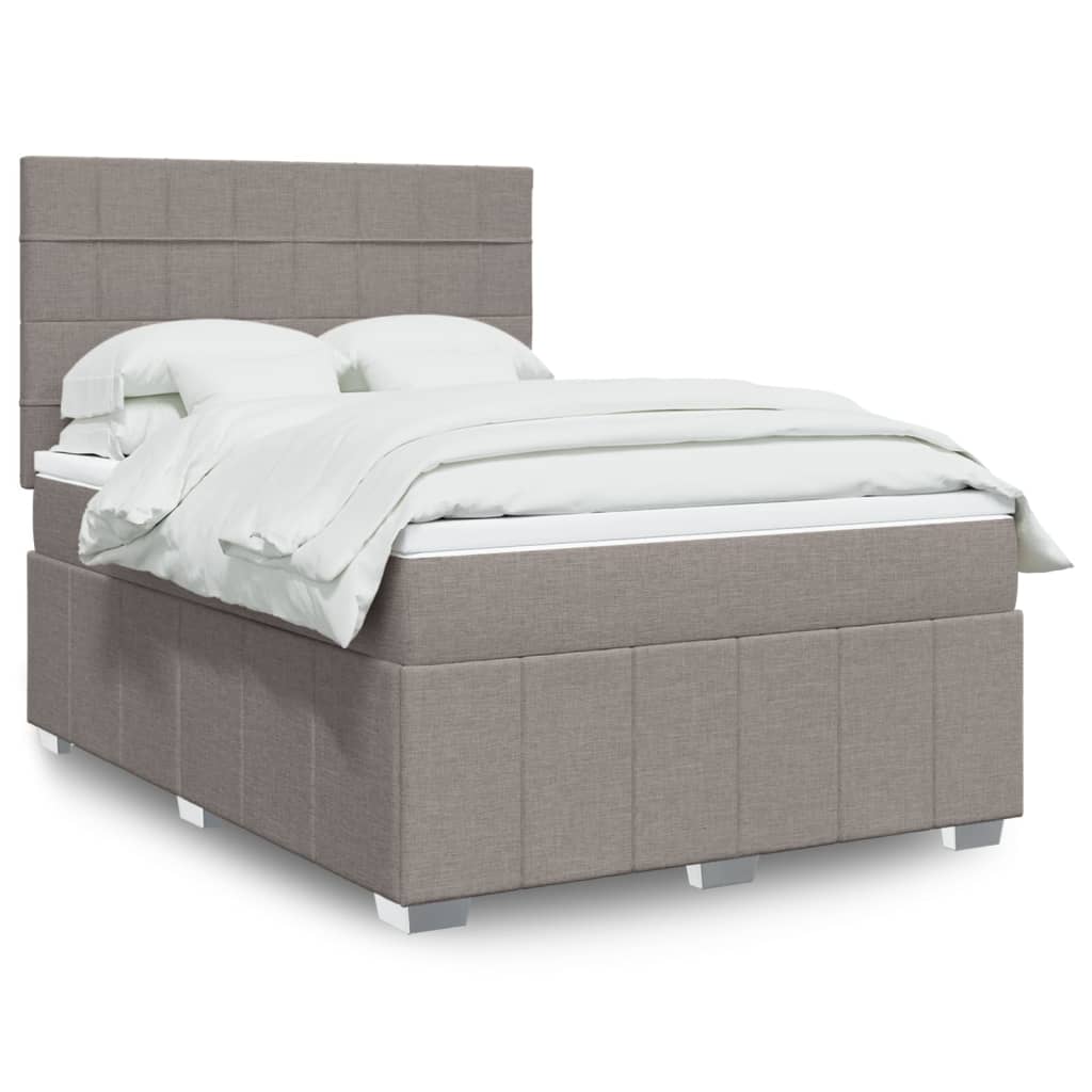 Boxspringbett mit Matratze Taupe 140x190 cm Stoff