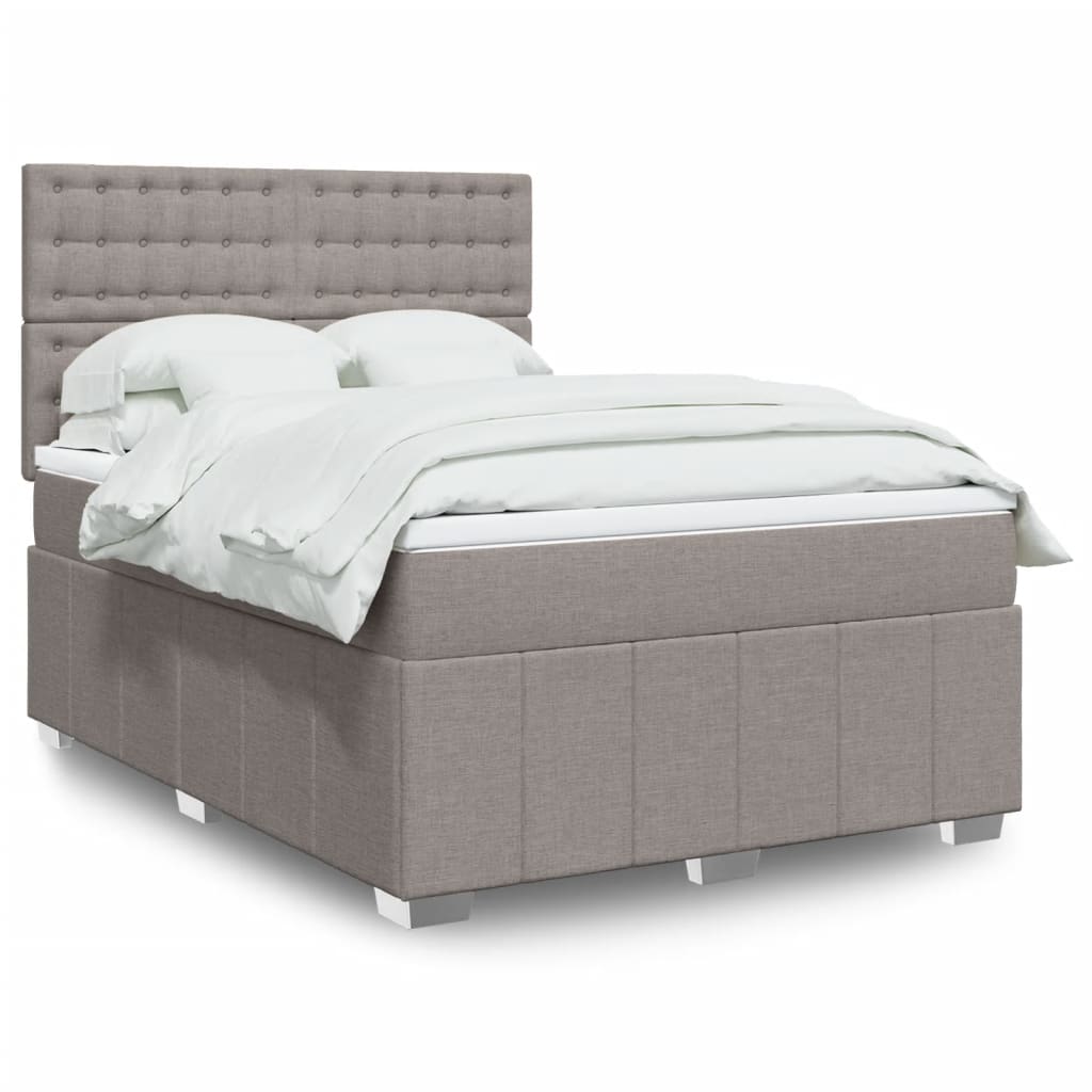 Boxspringbett mit Matratze Taupe 140x190 cm Stoff