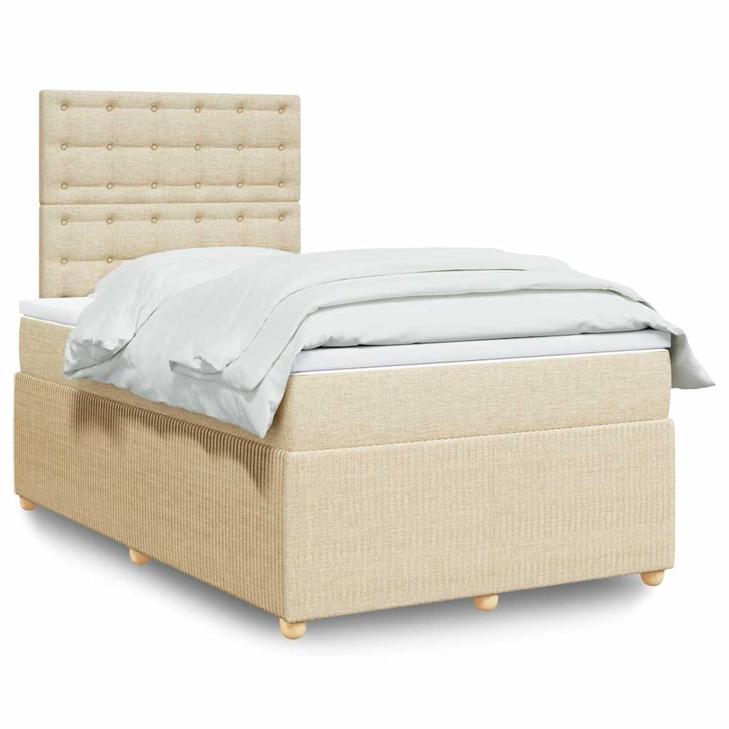 Boxspringbett mit Matratze Creme 120x200 cm Stoff