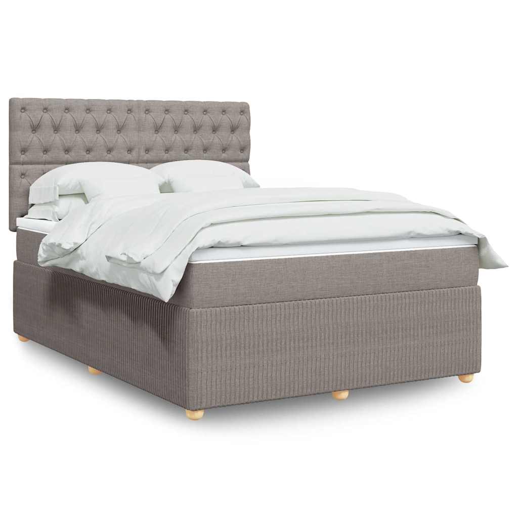 Boxspringbett mit Matratze Taupe 140x190 cm Stoff