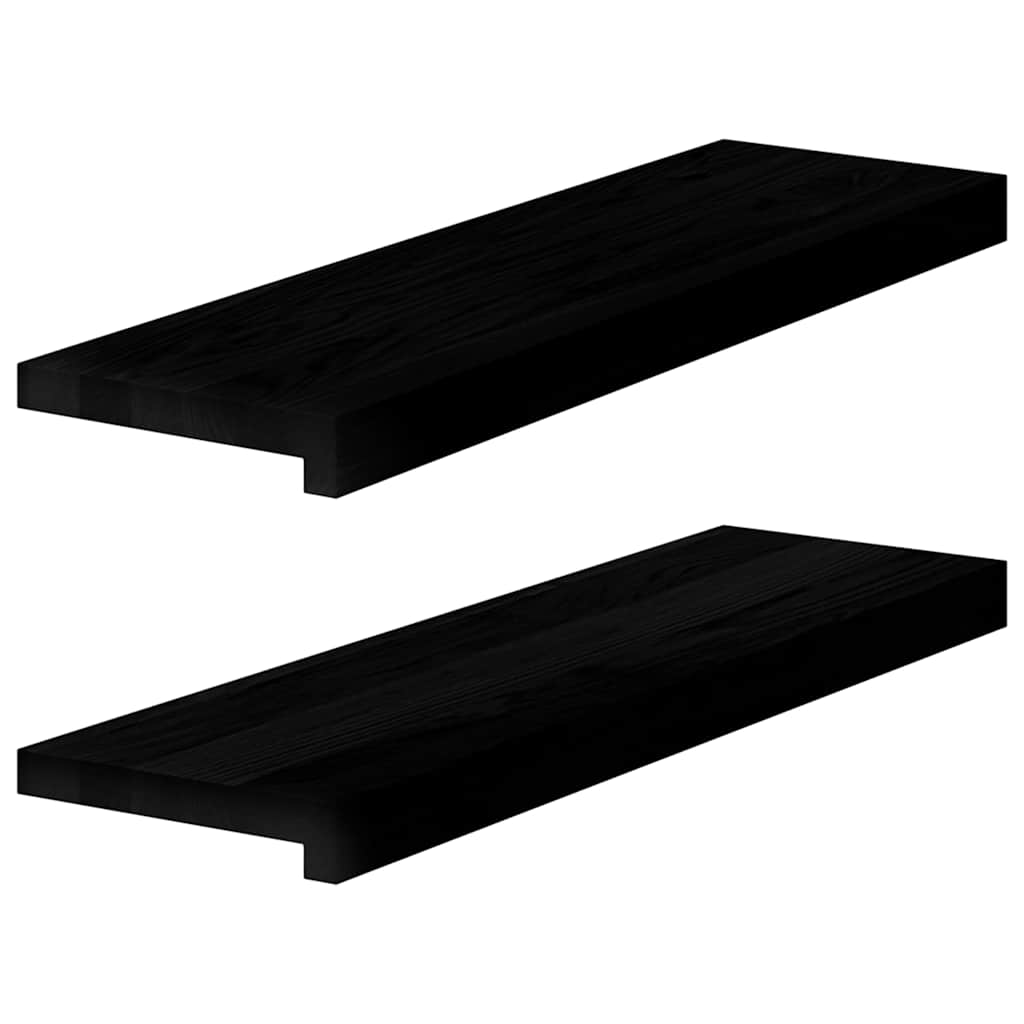 Fensterbänke 2 Stk. Braun-Schwarz 70x20x2 cm Massivholz Eiche