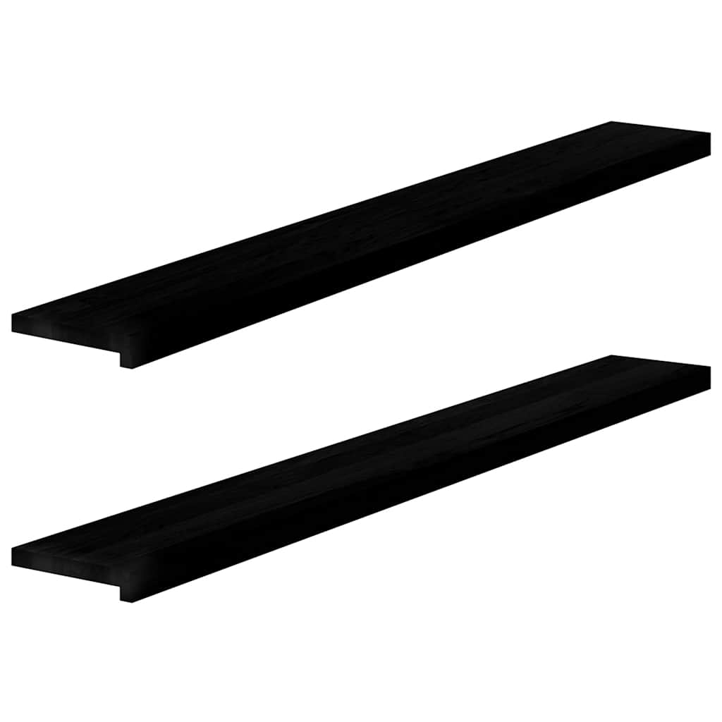 Fensterbänke 2 Stk. Braun-Schwarz 160x20x2 cm Massivholz Eiche