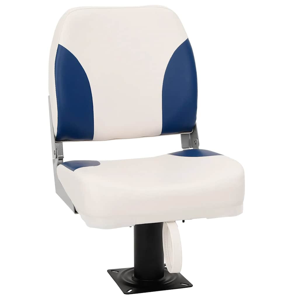 Klappbarer Bootssitz 1 Set Blau und Weiß 41x36x48 cm