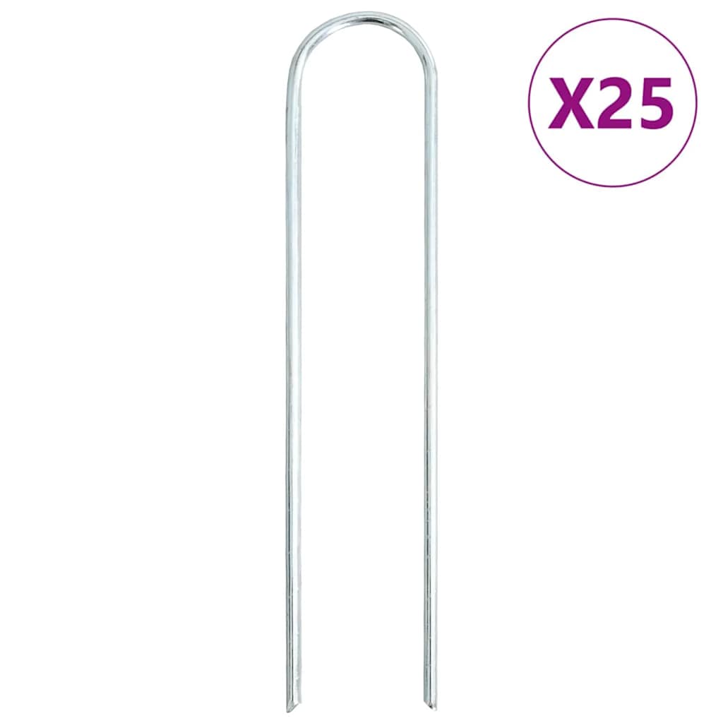 Bodenanker 25 Stk. U-Form 20x3,5 cm Verzinkter Stahl