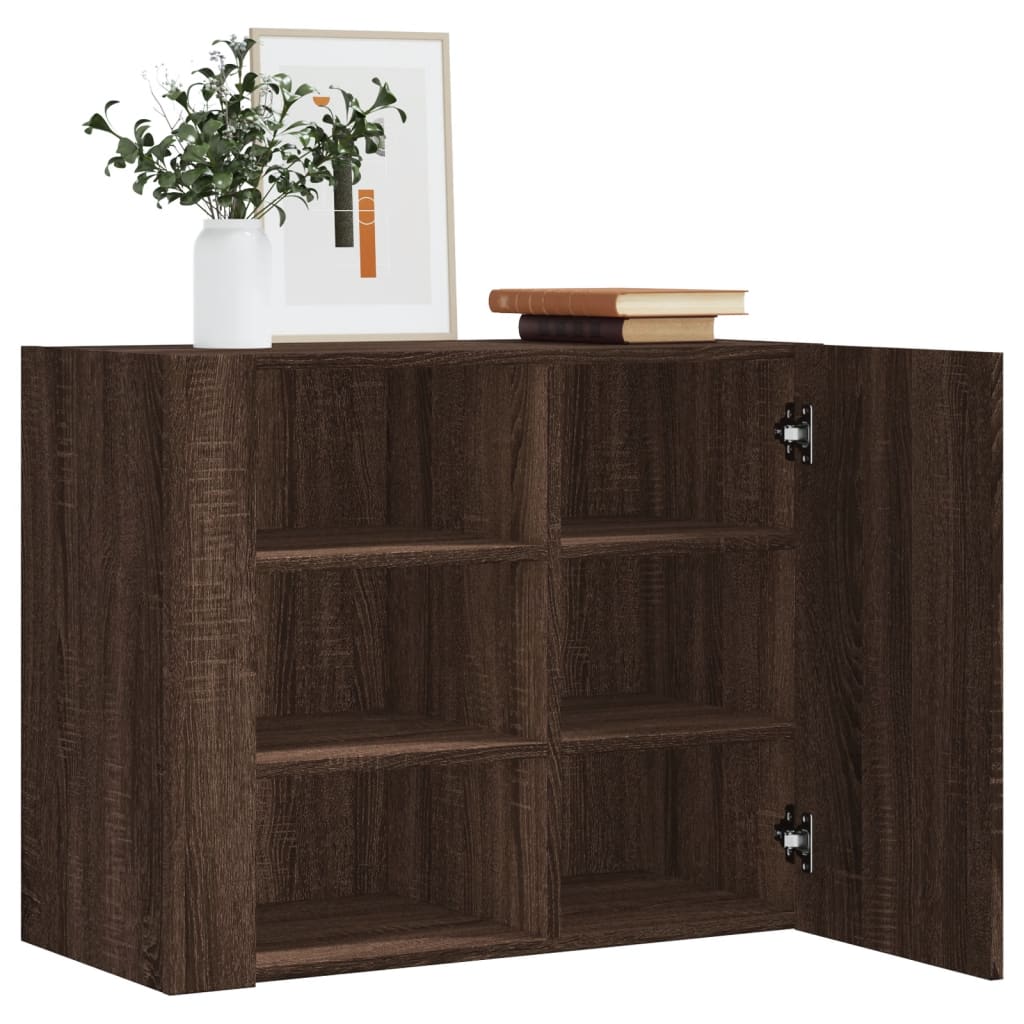 Wandregal Braun Eichen-Optik 75x35x60 cm Holzwerkstoff