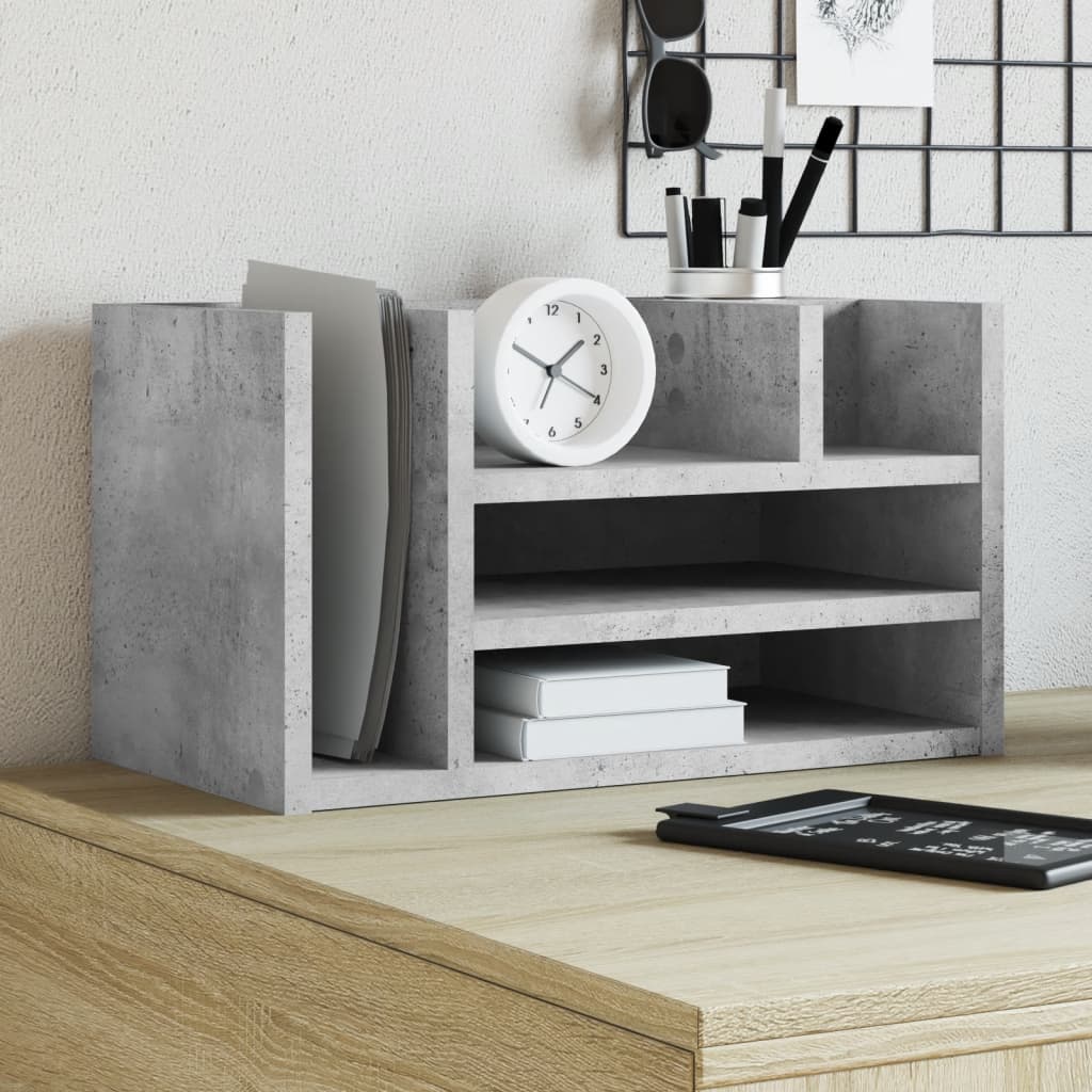 Schreibtisch-Organizer Betongrau 44,5x24x25 cm