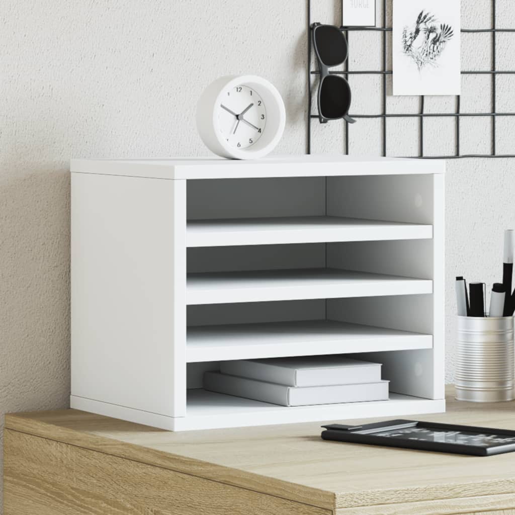 Schreibtisch-Organizer Weiß 36x26x29,5 cm