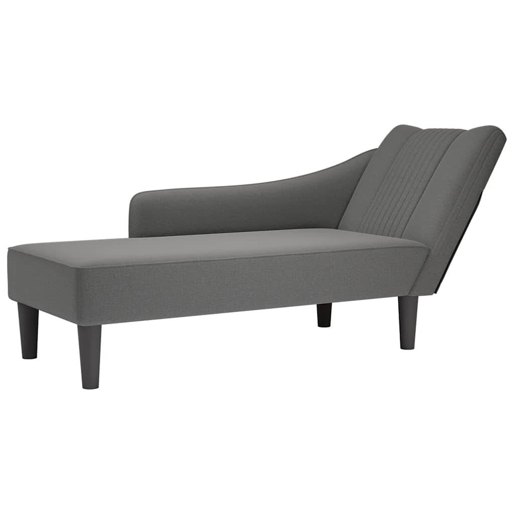 Chaiselongue mit Rechter Armlehne Dunkelgrau Stoff