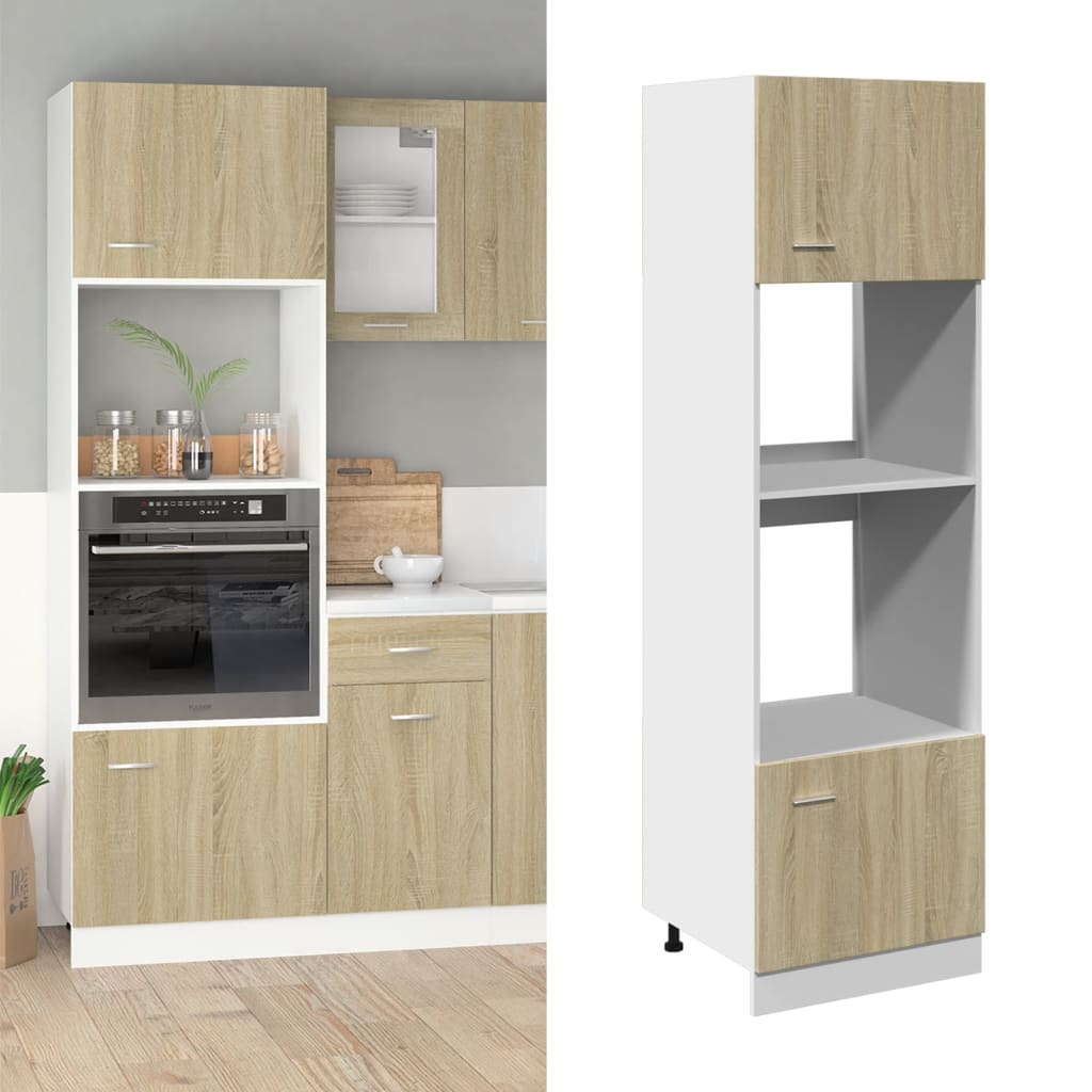 Mikrowellenumbauschrank Lyon Sonoma-Eiche 60x57x207 cm Holzwerkstoff