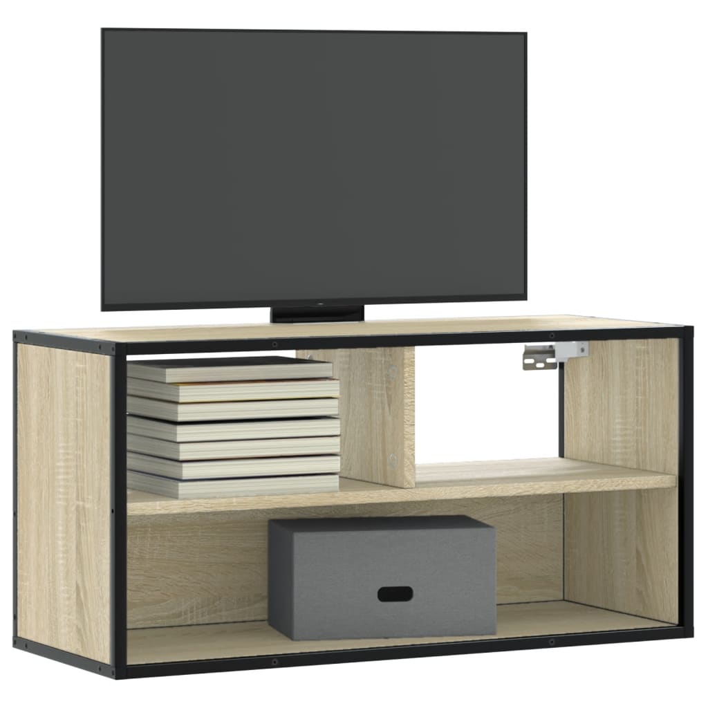 TV-Schrank Sonoma-Eiche 80x31x39,5 cm Holzwerkstoff und Metall
