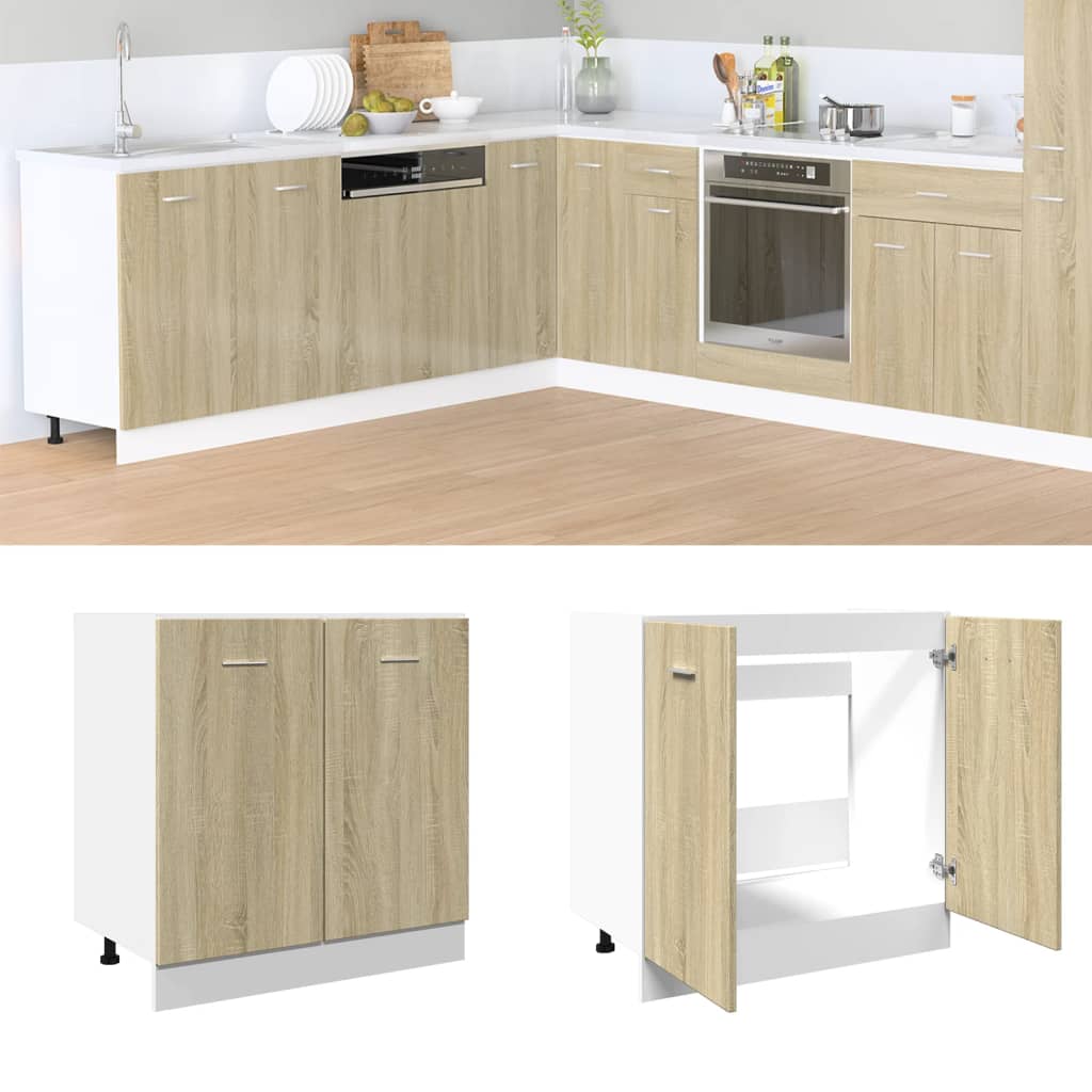 Unterschrank Lyon Sonoma-Eiche 80x46x81,5 cm Holzwerkstoff