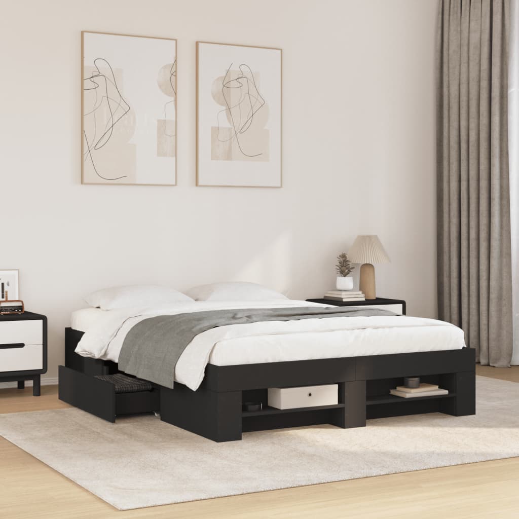 Bettgestell Schwarz 120x190 cm Holzwerkstoff