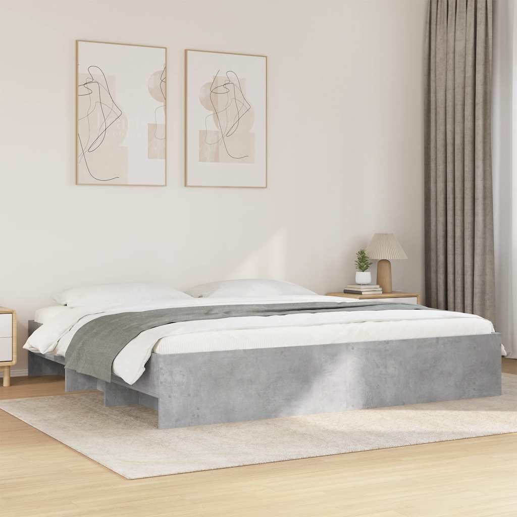 Bettgestell ohne Matratze Betongrau 180x200 cm Holzwerkstoff