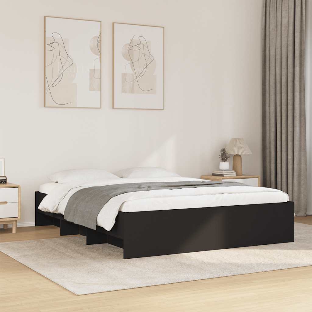 Bettgestell ohne Matratze Schwarz 160x200 cm Holzwerkstoff