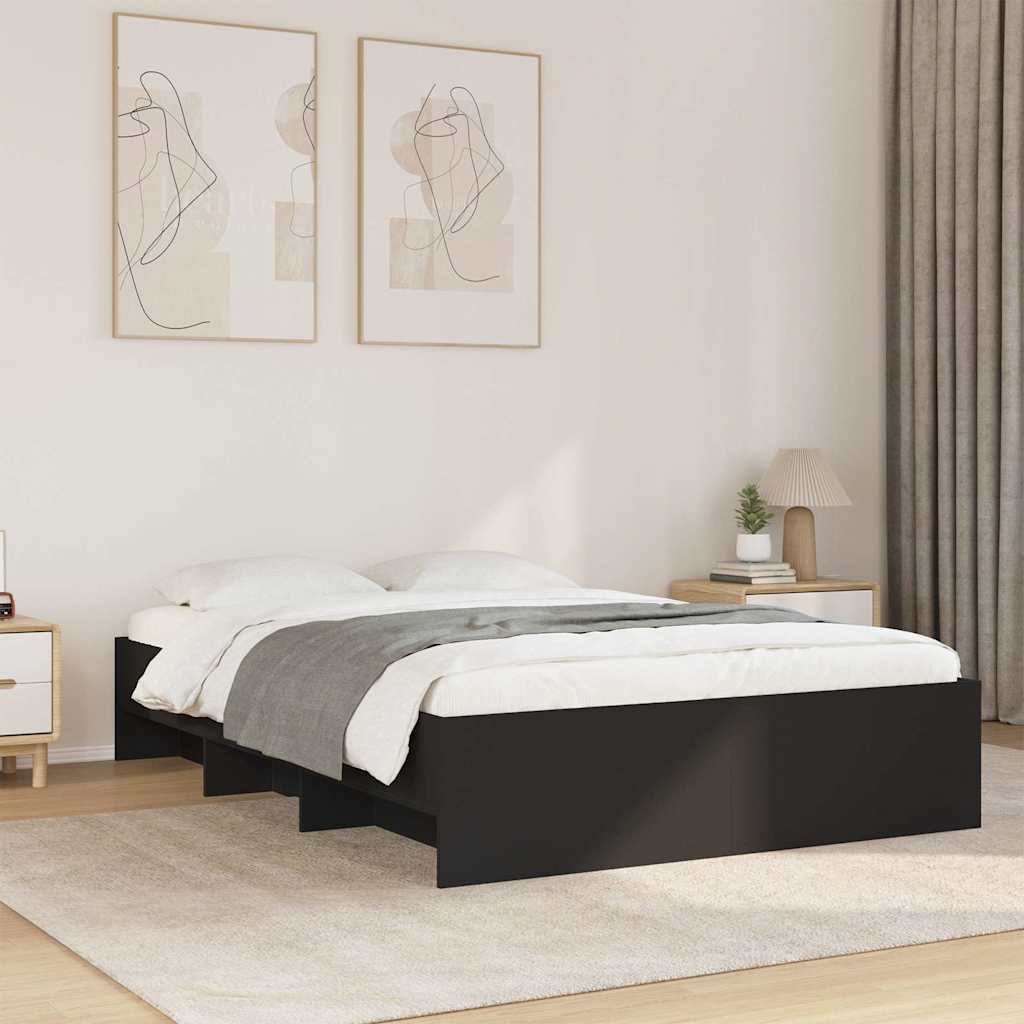 Bettgestell Schwarz 120x200 cm Holzwerkstoff