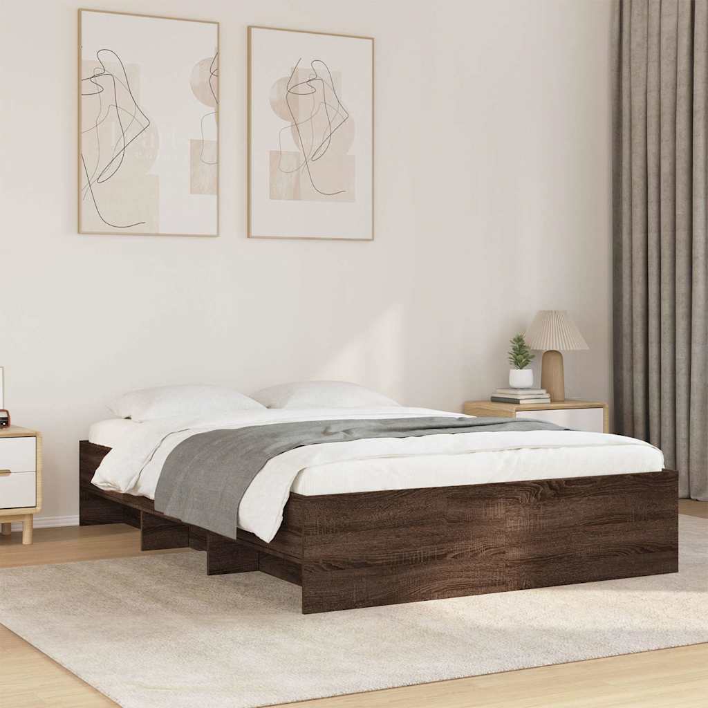 Bettgestell ohne Matratze Braun Eiche 120x200 cm Holzwerkstoff