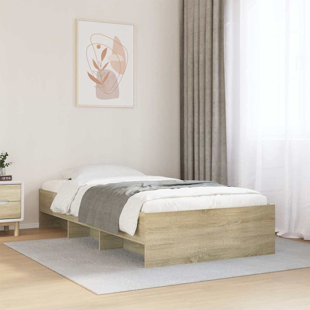 Bettgestell ohne Matratze Sonoma-Eiche 100x200 cm Holzwerkstoff
