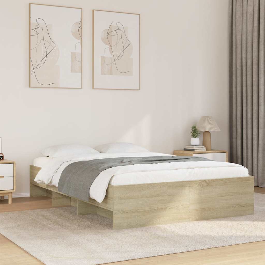Bettgestell ohne Matratze Sonoma-Eiche 140x190 cm Holzwerkstoff