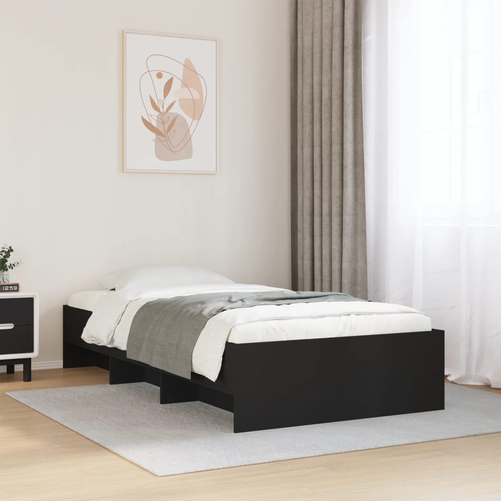 Bettgestell Schwarz 90x190 cm Holzwerkstoff