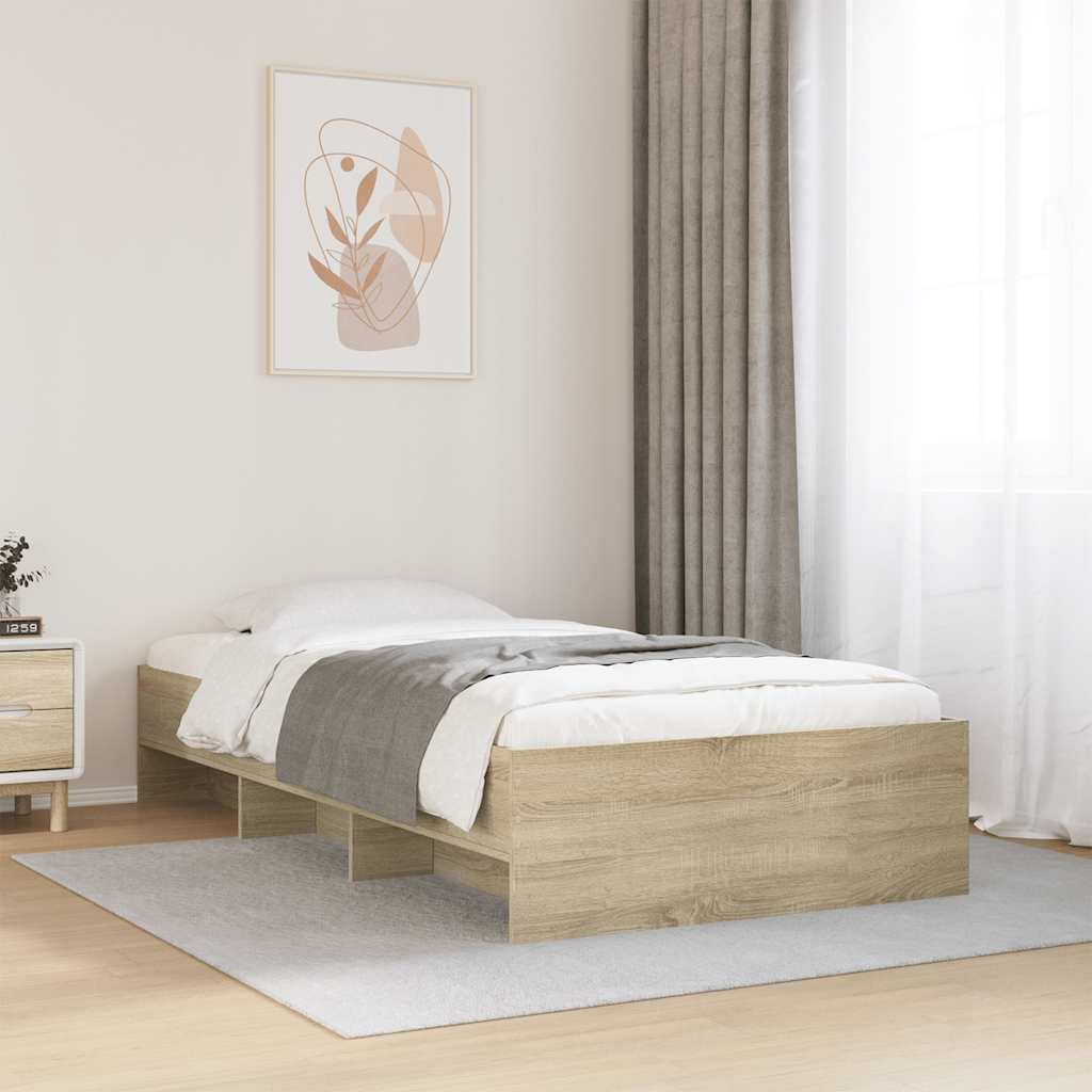 Bettgestell ohne Matratze Sonoma-Eiche 75x190 cm Holzwerkstoff
