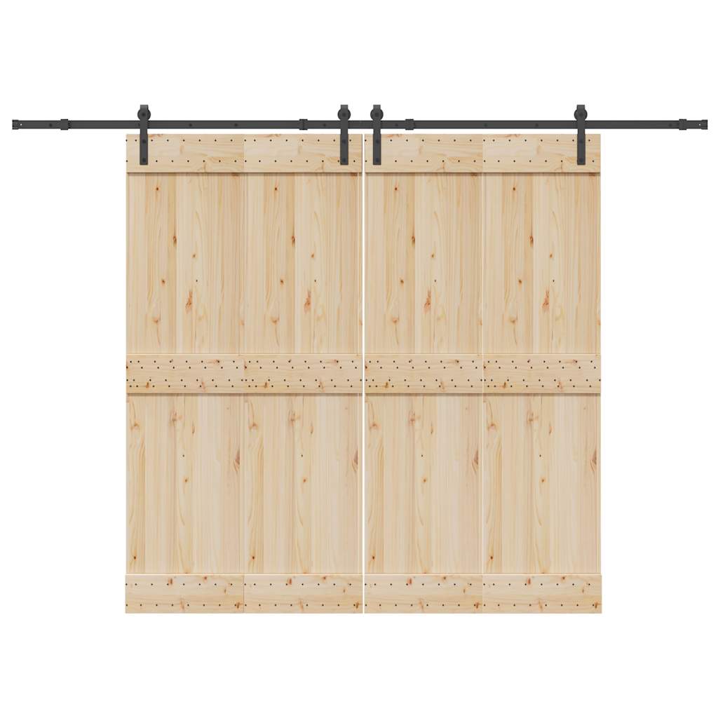 Schiebetürbeschlag-Set 305 cm Stahl Schwarz
