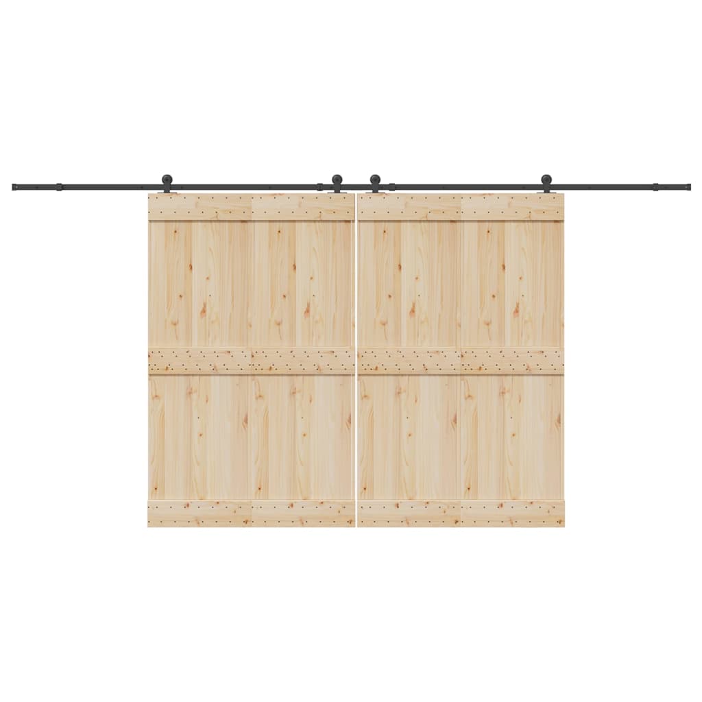 Schiebetürbeschlag-Set 427 cm Stahl Schwarz