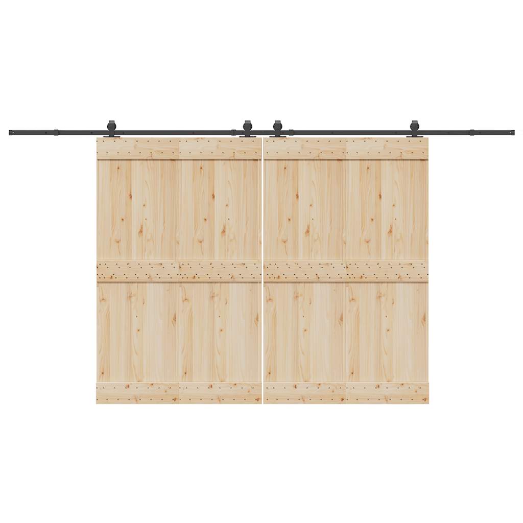 Schiebetürbeschlag-Set 400 cm Stahl Schwarz