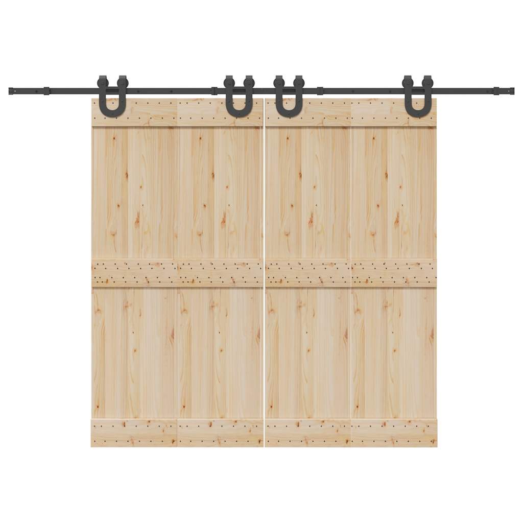Schiebetürbeschlag-Set 366 cm Stahl Schwarz