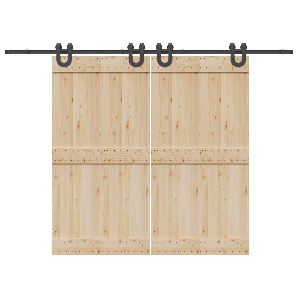 Schiebetürbeschlag-Set 400 cm Stahl Schwarz