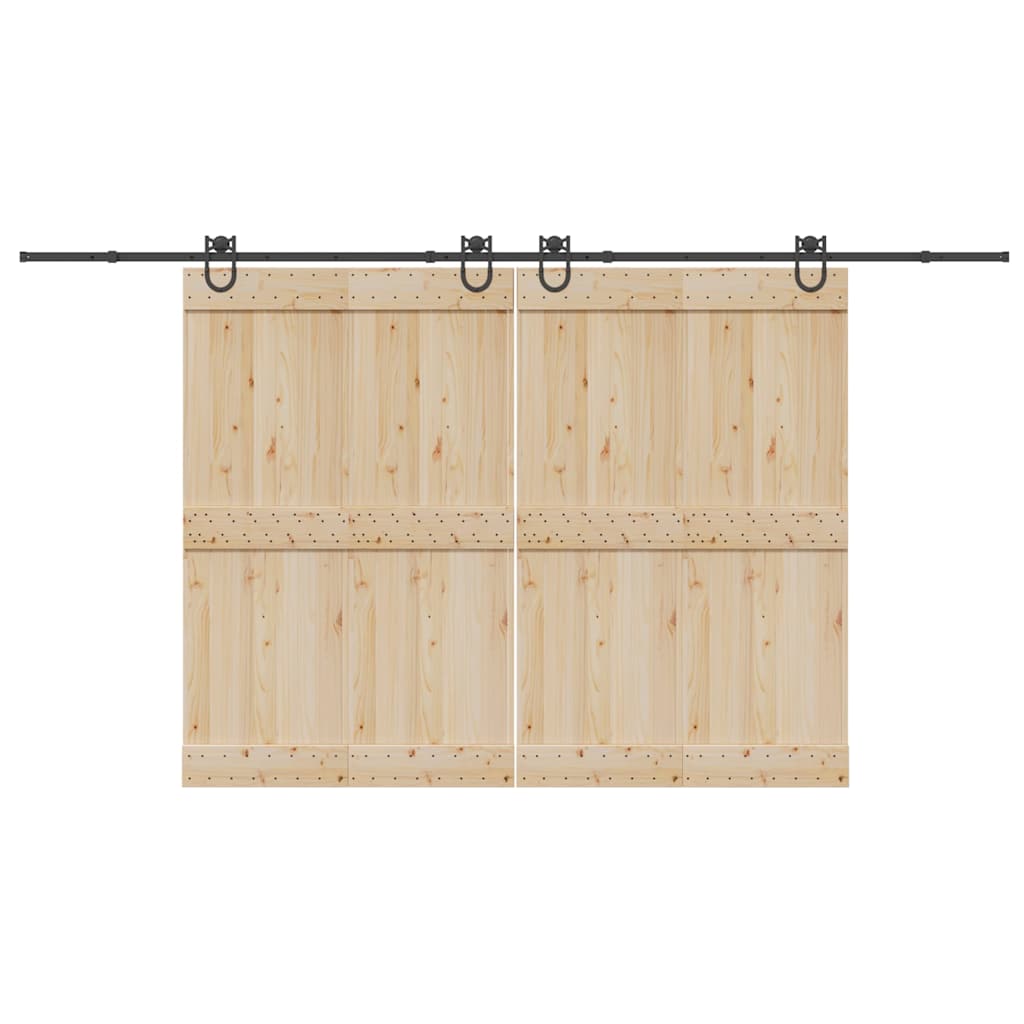 Schiebetürbeschlag-Set 400 cm Stahl Schwarz