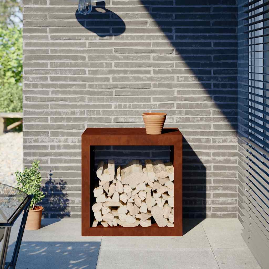 Brennholzregal 60x40x60 cm Wetterfester Stahl