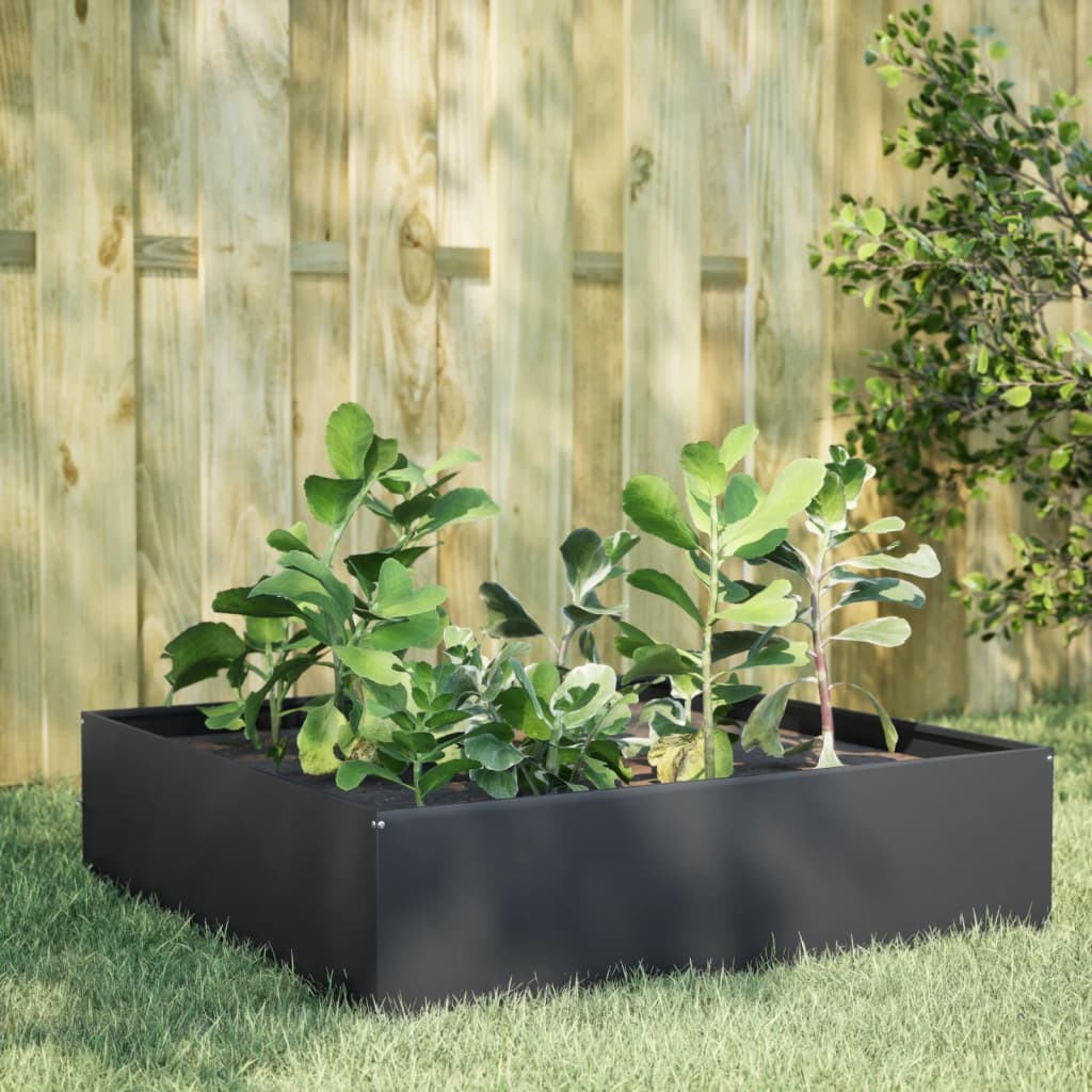 Hochbeet Anthrazit 100x100x41 cm Stahl