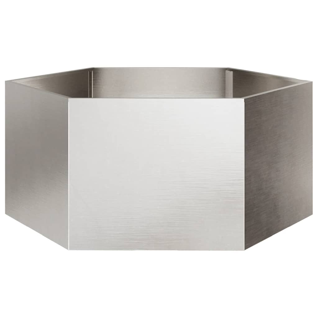 Pflanzkübel Sechseckig 104x90x45 Edelstahl