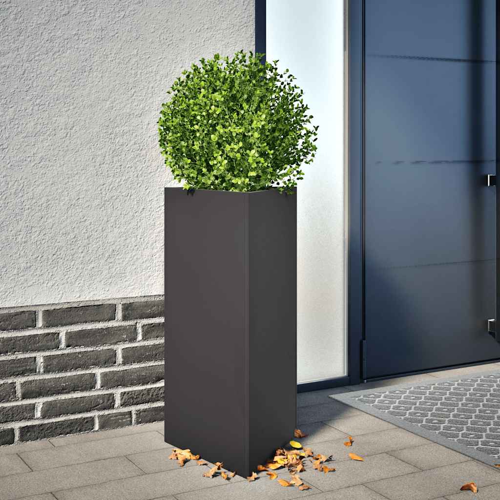 Pflanzkübel 2 Stk. Schwarz Dreieckig 40x34,5x75 cm Stahl