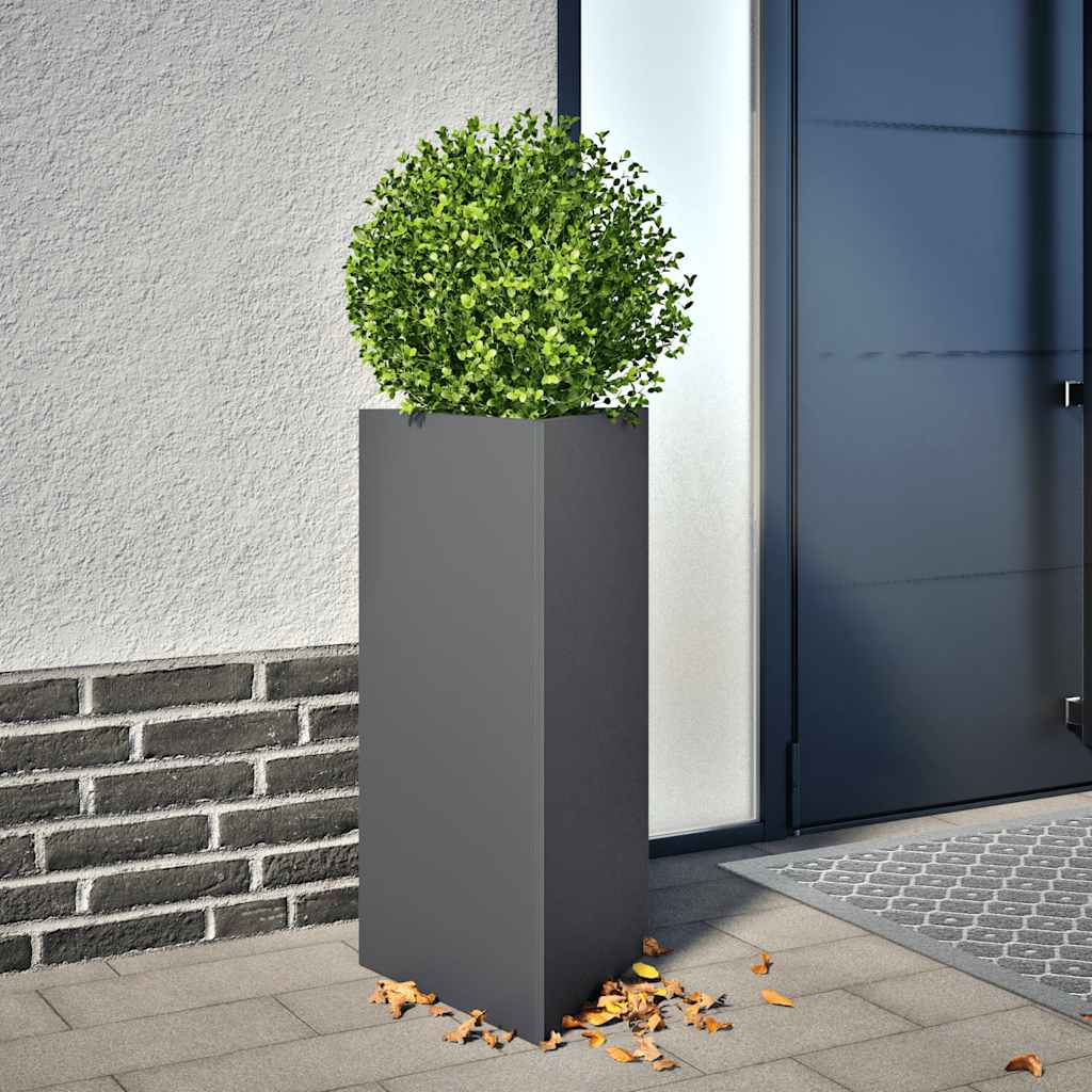 Pflanzkübel 2 Stk. Anthrazit Dreieckig 40x34,5x75 cm Stahl