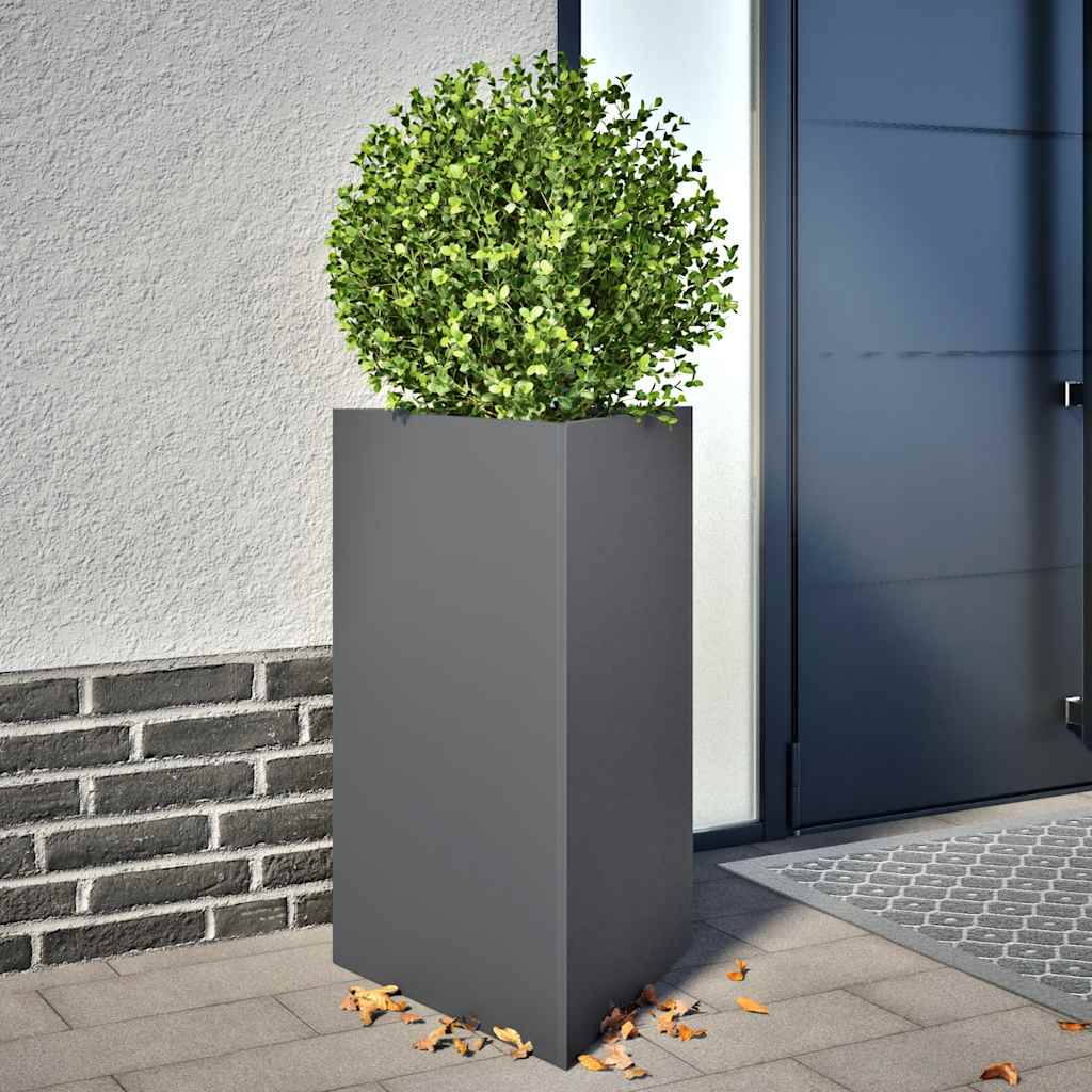 Pflanzkübel 2 Stk. Anthrazit Dreieckig 50x43x75 cm Stahl