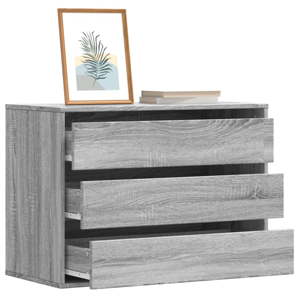 Kommode Grau Sonoma 80x41x58 cm Holzwerkstoff