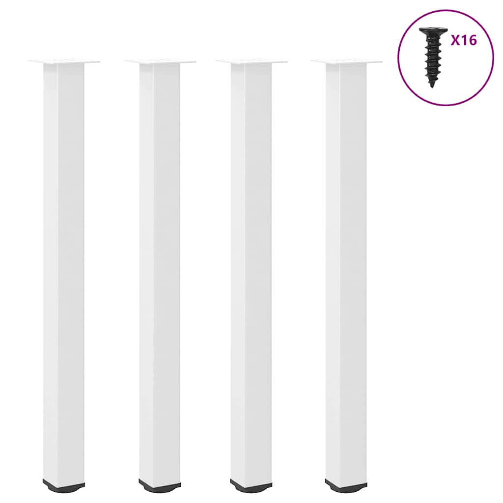 Bartischbeine 4 Stk. Weiß 110-112 cm Stahl